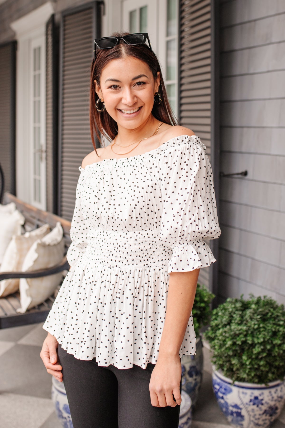 Chose Me Dotted Top (Online Exclusive) - Uptown Boutique Ramona