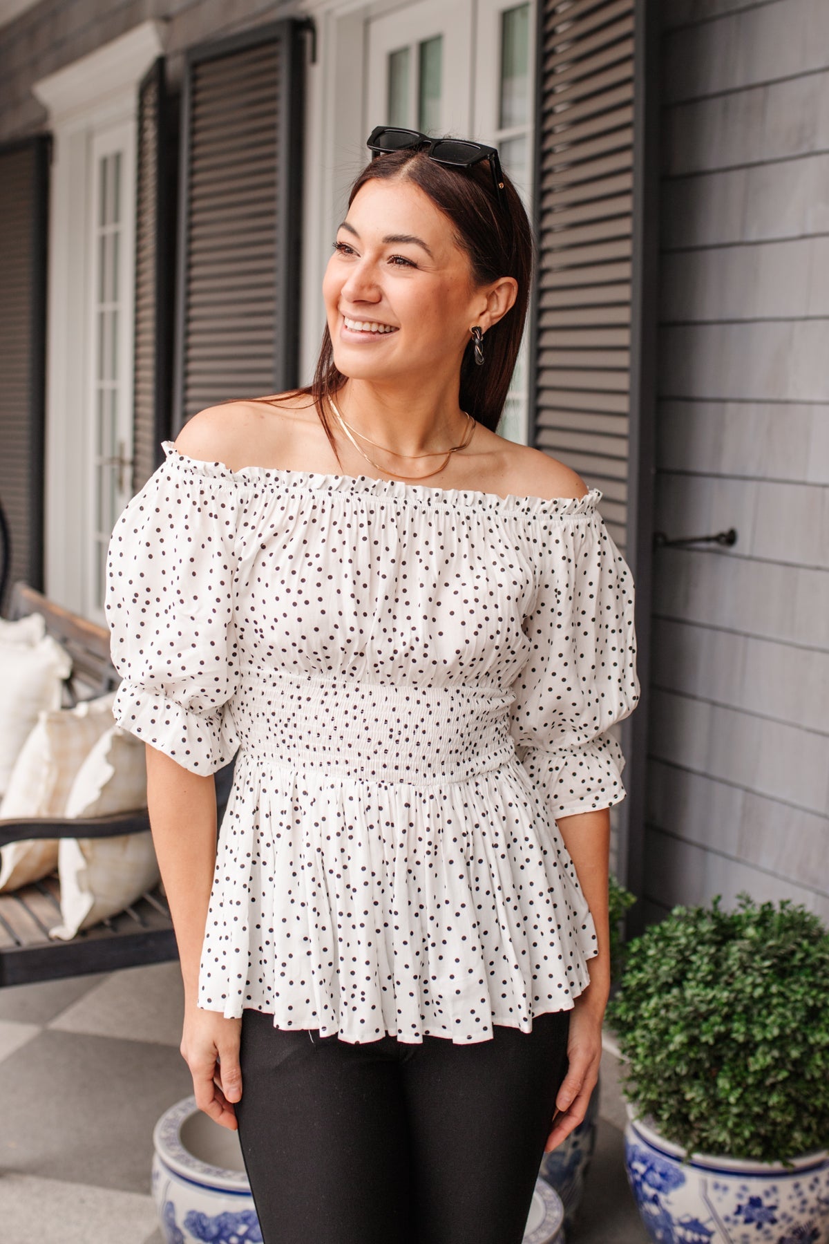 Chose Me Dotted Top (Online Exclusive) - Uptown Boutique Ramona