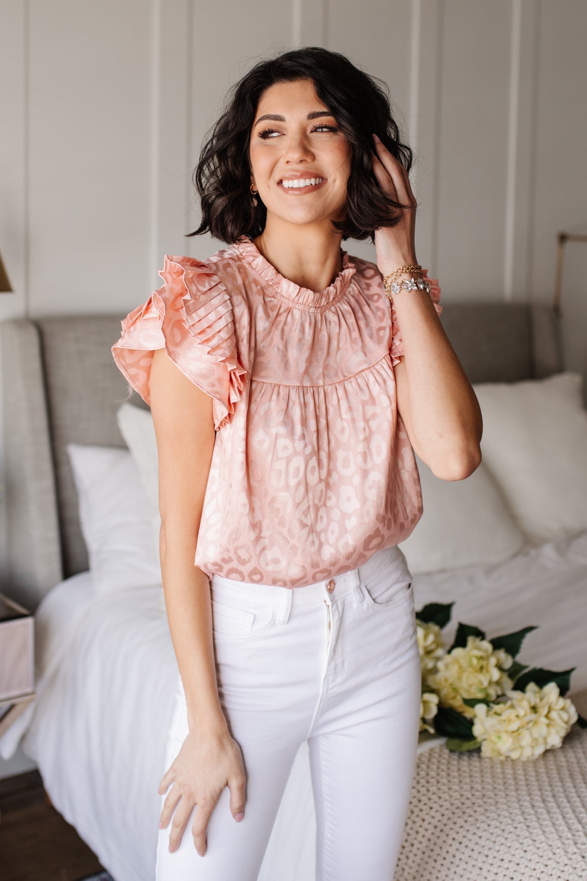 City Escape Top In Peach (Online Exclusives) - Uptown Boutique Ramona