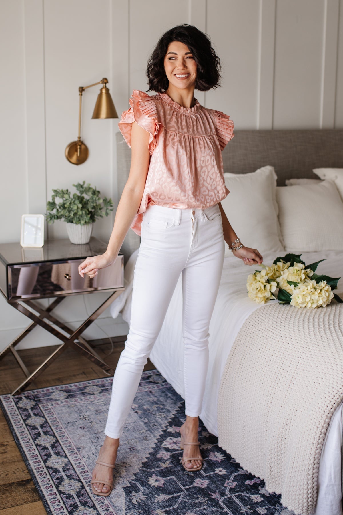 City Escape Top In Peach (Online Exclusives) - Uptown Boutique Ramona