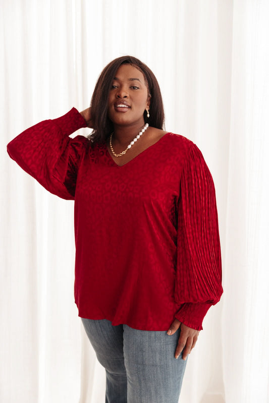 Cityscape Blouse In Burgundy (Online Exclusive) - Uptown Boutique Ramona