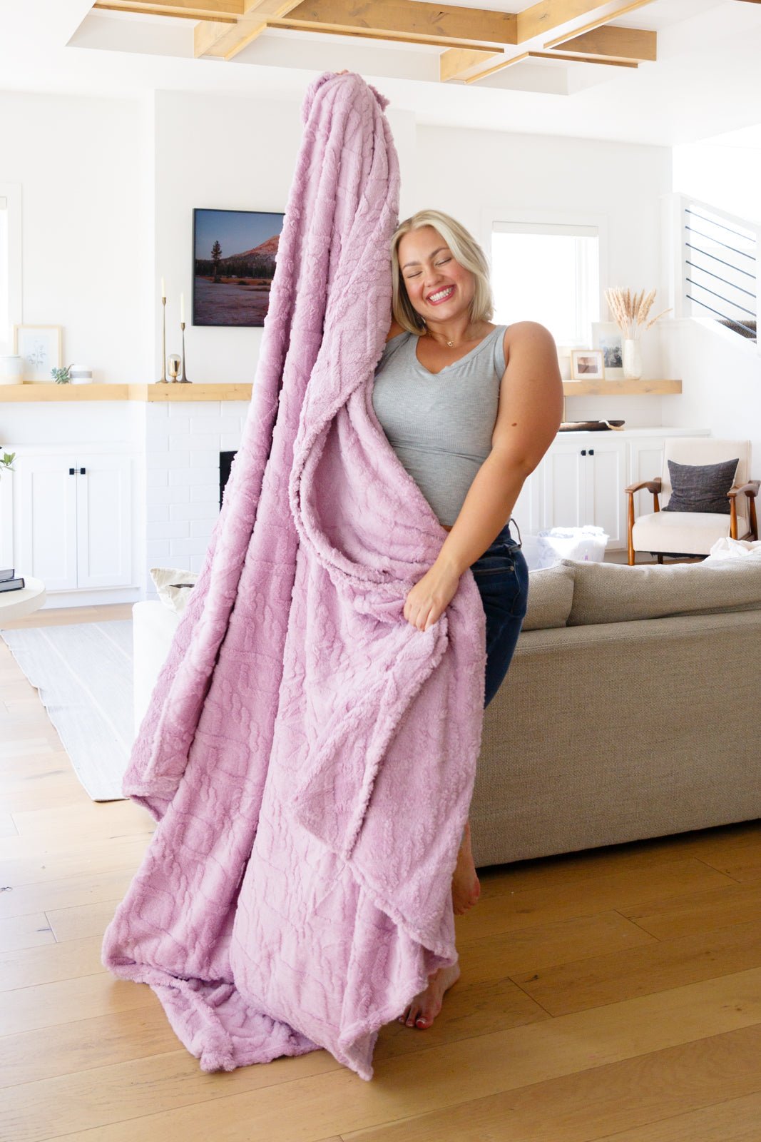 Clara Blanket Family Cuddle Size in Thistle (Online Exclusive) - Uptown Boutique Ramona