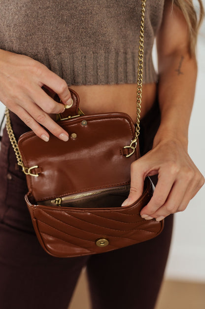 Classic Beauty Quilted Clutch in Brown (Online Exclusive) - Uptown Boutique Ramona