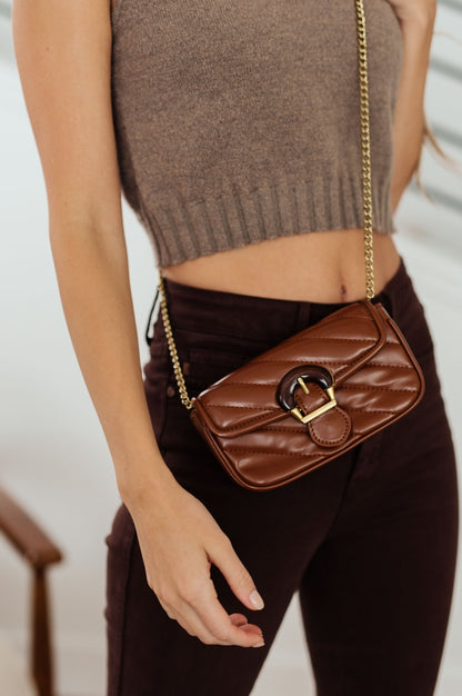 Classic Beauty Quilted Clutch in Brown (Online Exclusive) - Uptown Boutique Ramona