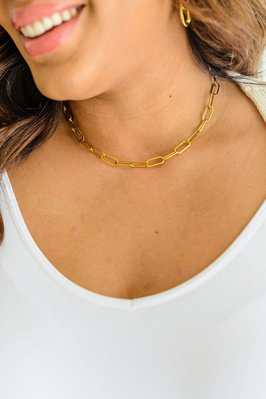 Classic Paper Clip Chain Necklace (Online Exclusive) - Uptown Boutique Ramona