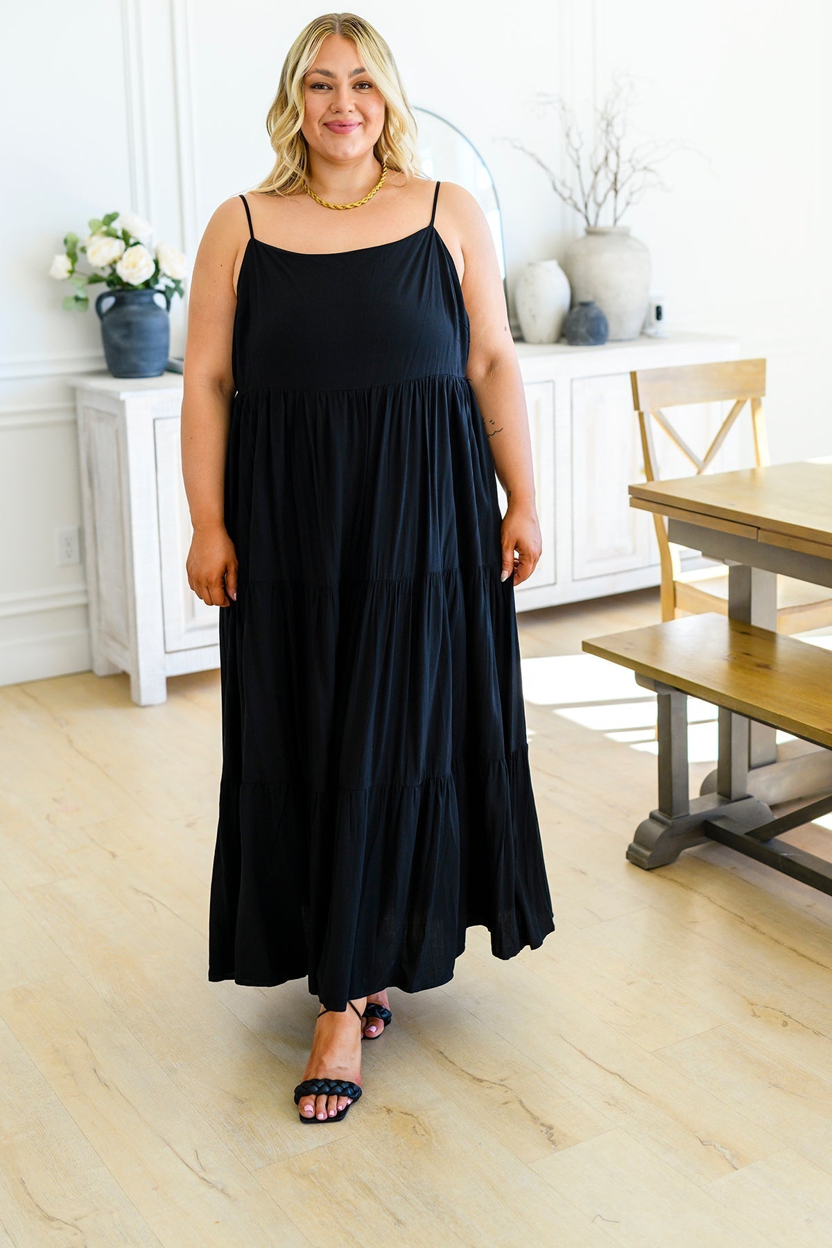 Classically Cool Tiered Maxi Dress (Online Exclusive) - Uptown Boutique Ramona