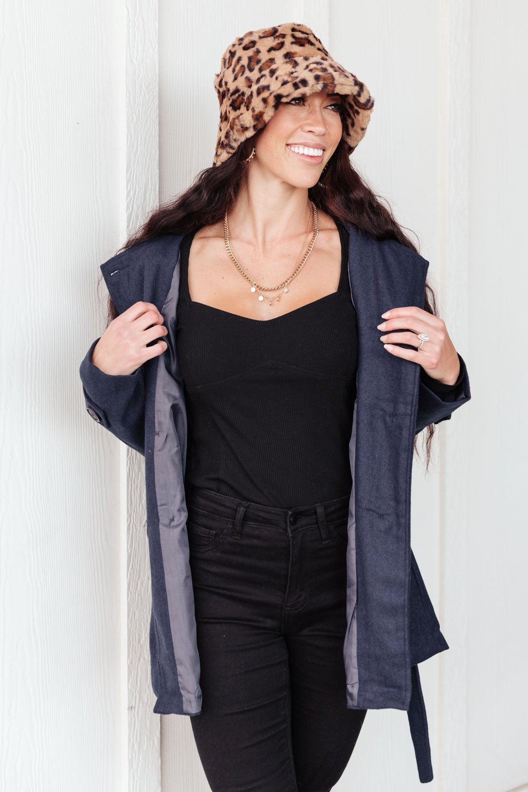 Classy & Sassy Peacoat in Navy (Online Exclusive) - Uptown Boutique Ramona