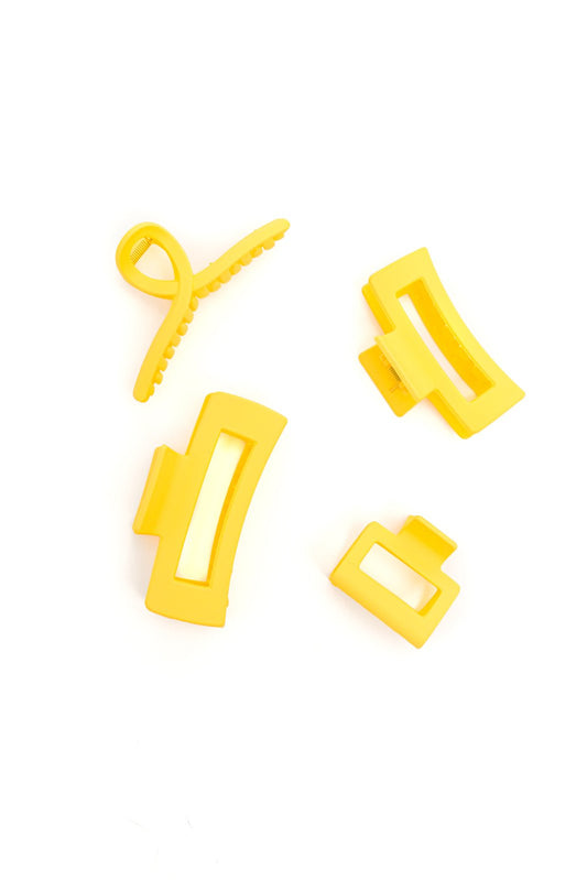 Claw Clip Set of 4 in Lemon (Online Exclusive) - Uptown Boutique Ramona