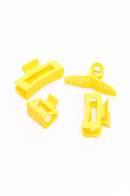 Claw Clip Set of 4 in Lemon (Online Exclusive) - Uptown Boutique Ramona