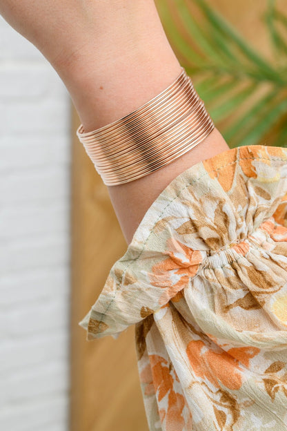 Clear Intentions Layered Cuff Bracelet In Rose Gold (Online Exclusive) - Uptown Boutique Ramona