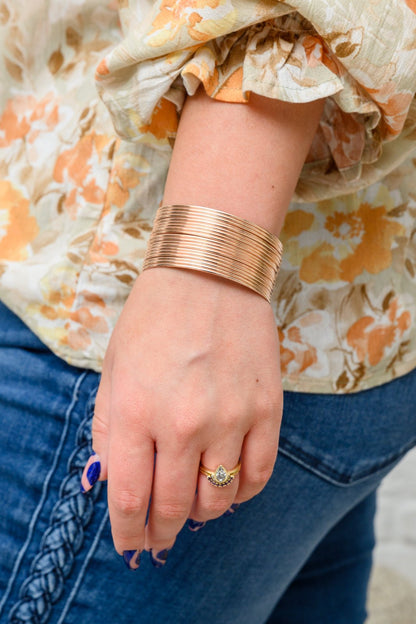 Clear Intentions Layered Cuff Bracelet In Rose Gold (Online Exclusive) - Uptown Boutique Ramona