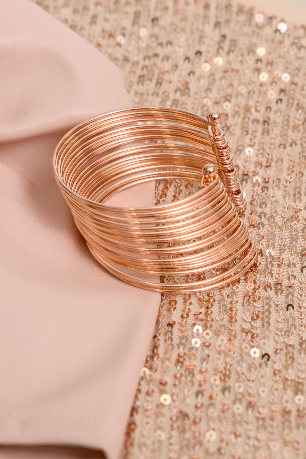 Clear Intentions Layered Cuff Bracelet In Rose Gold (Online Exclusive) - Uptown Boutique Ramona