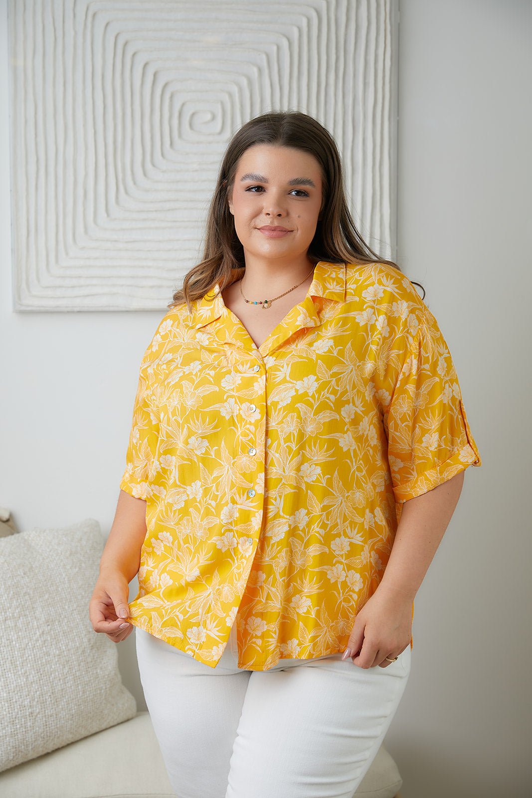 Clementine Floral Button Up Blouse (Online Exclusives) - Uptown Boutique Ramona