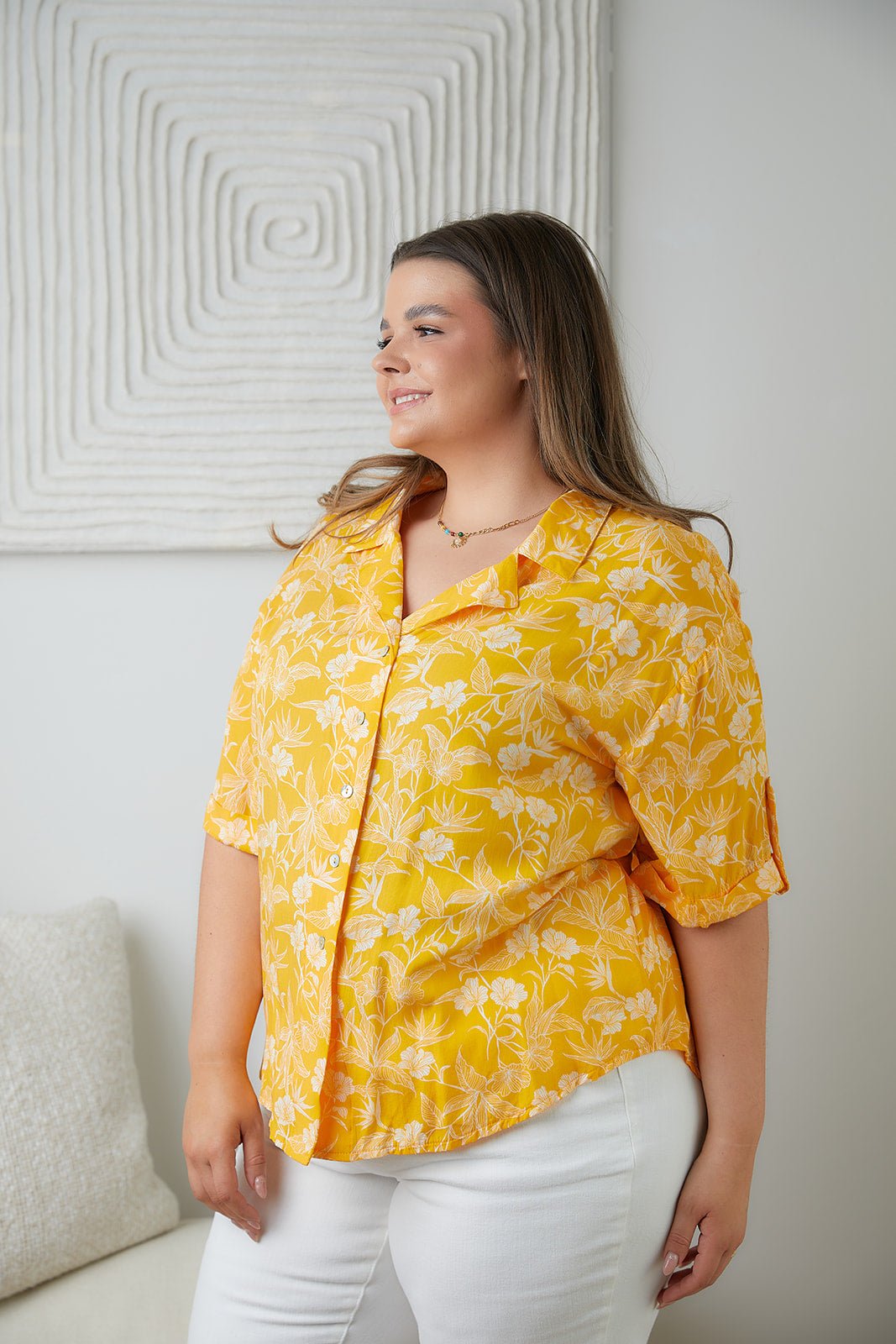 Clementine Floral Button Up Blouse (Online Exclusives) - Uptown Boutique Ramona