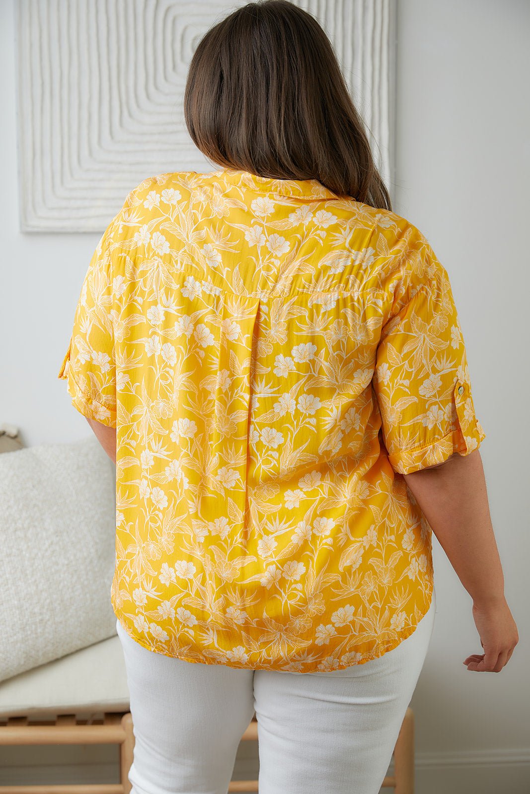 Clementine Floral Button Up Blouse (Online Exclusives) - Uptown Boutique Ramona