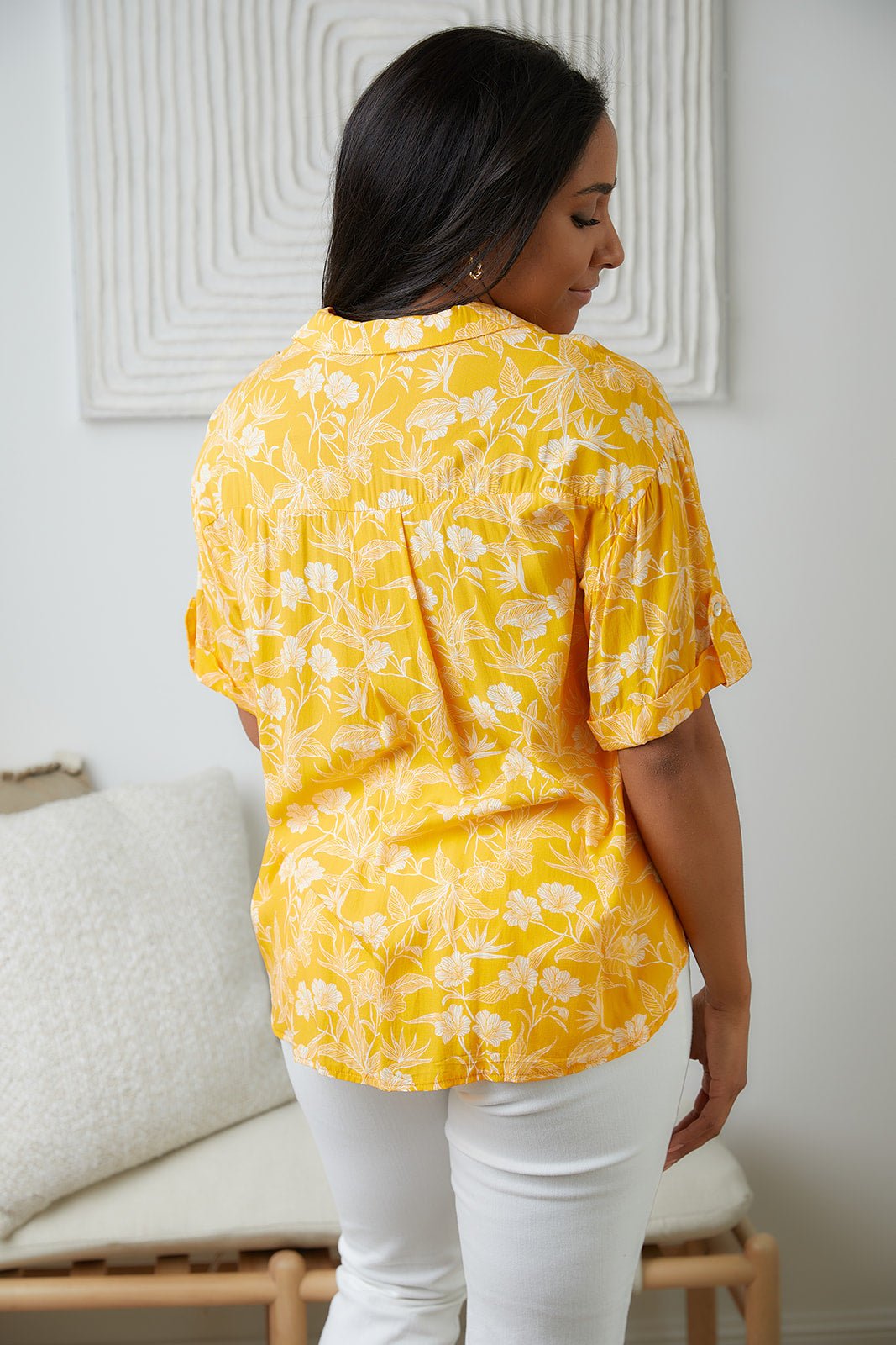 Clementine Floral Button Up Blouse (Online Exclusives) - Uptown Boutique Ramona