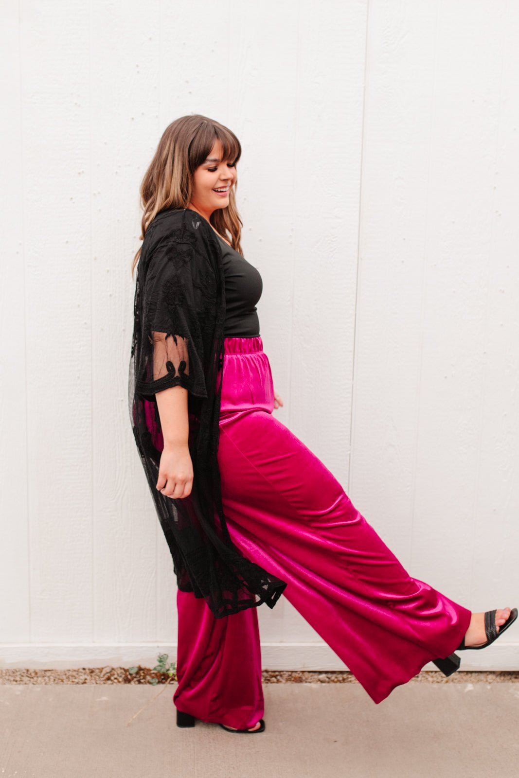 Cleo Velvet Wide Leg Pants (Online Exclusive) - Uptown Boutique Ramona