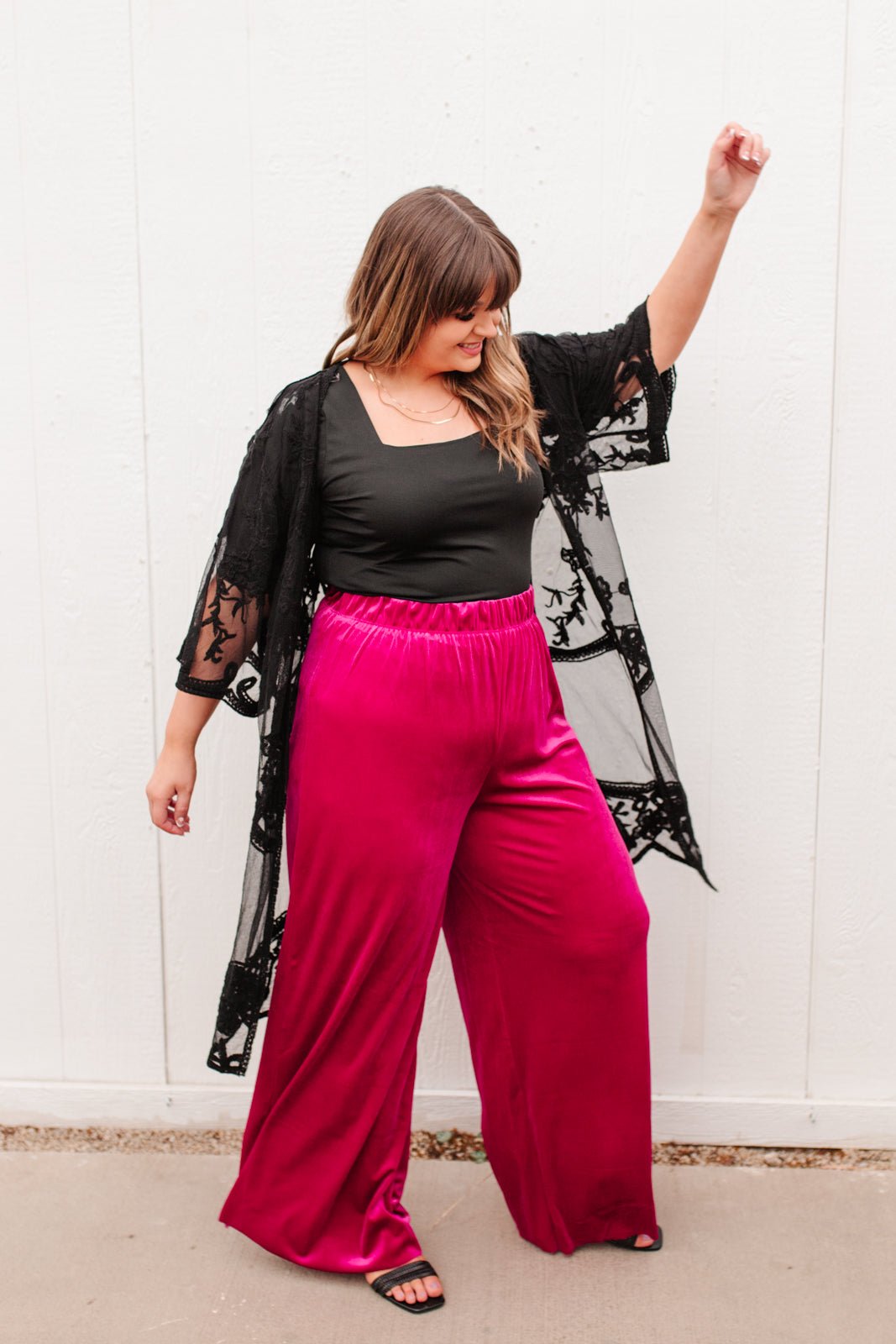 Cleo Velvet Wide Leg Pants (Online Exclusive) - Uptown Boutique Ramona