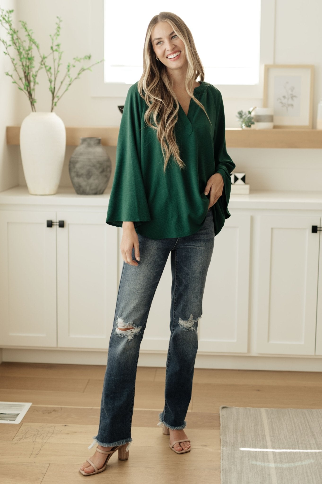 Climb On V - Neck Blouse (Online Exclusive) - Uptown Boutique Ramona