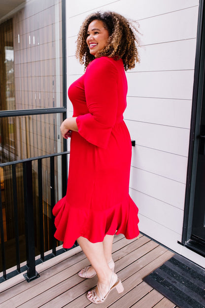 Cloudy Skies Dress in Crimson (Online Exclusive) - Uptown Boutique Ramona