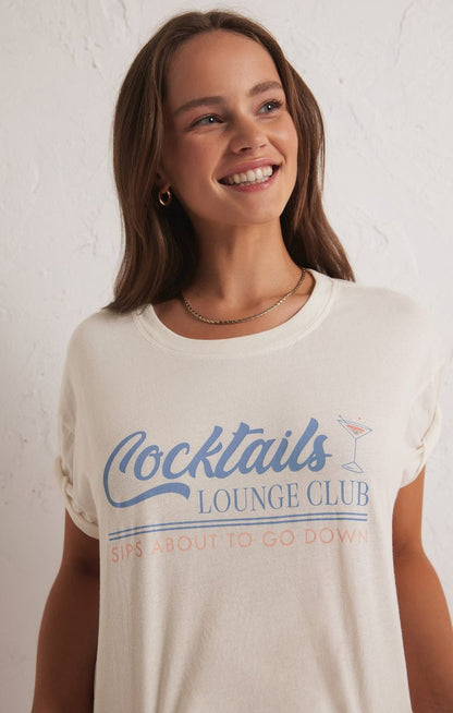 COCKTAILS LOUNGE TEE - Uptown Boutique Ramona