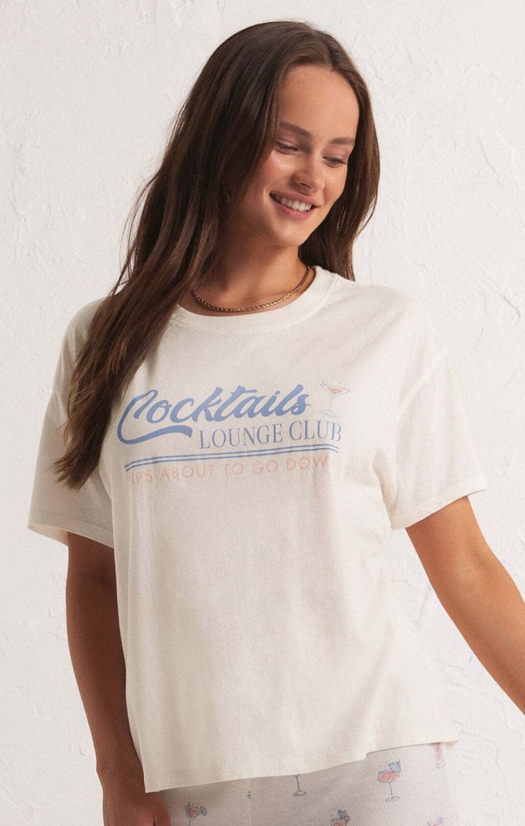 COCKTAILS LOUNGE TEE - Uptown Boutique Ramona