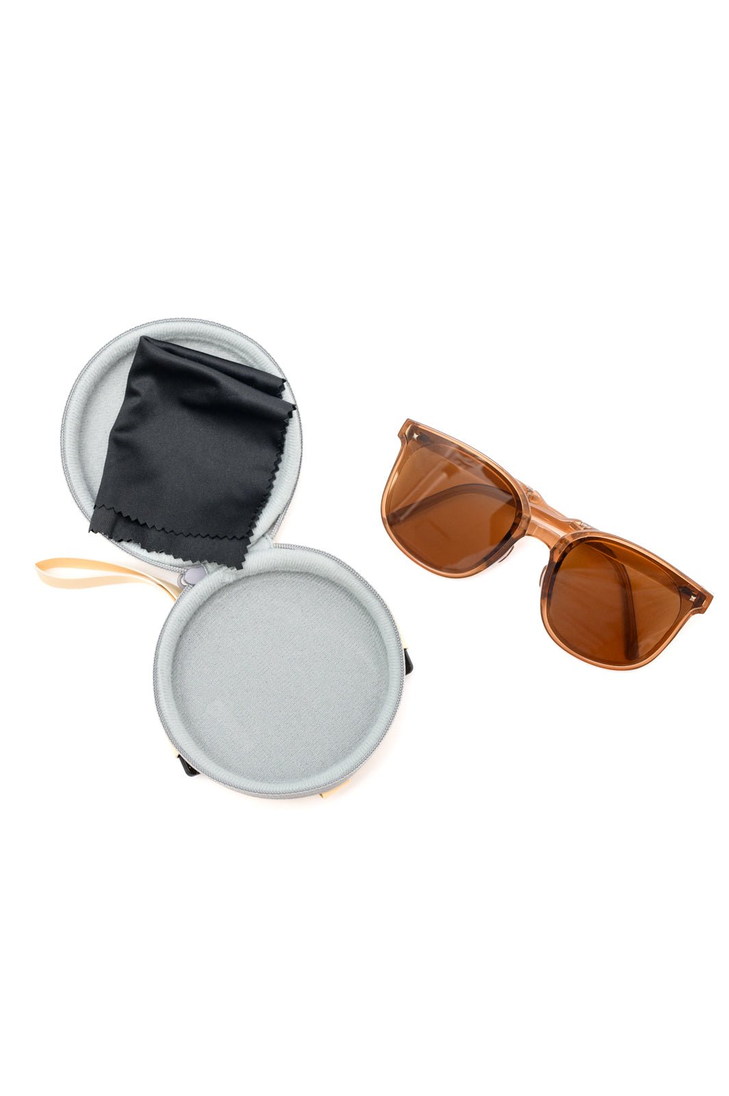 Collapsible Girlfriend Sunnies & Case in Champagne (Online Exclusive) - Uptown Boutique Ramona