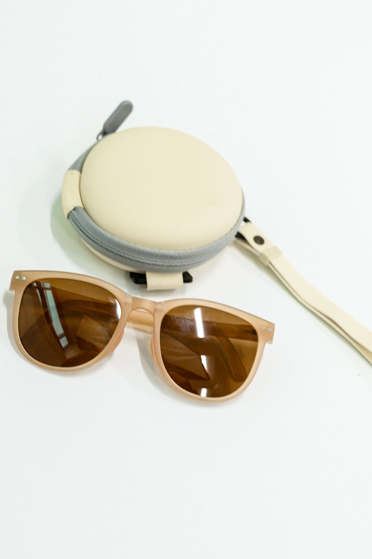 Collapsible Girlfriend Sunnies & Case in Tan (Online Exclusive) - Uptown Boutique Ramona