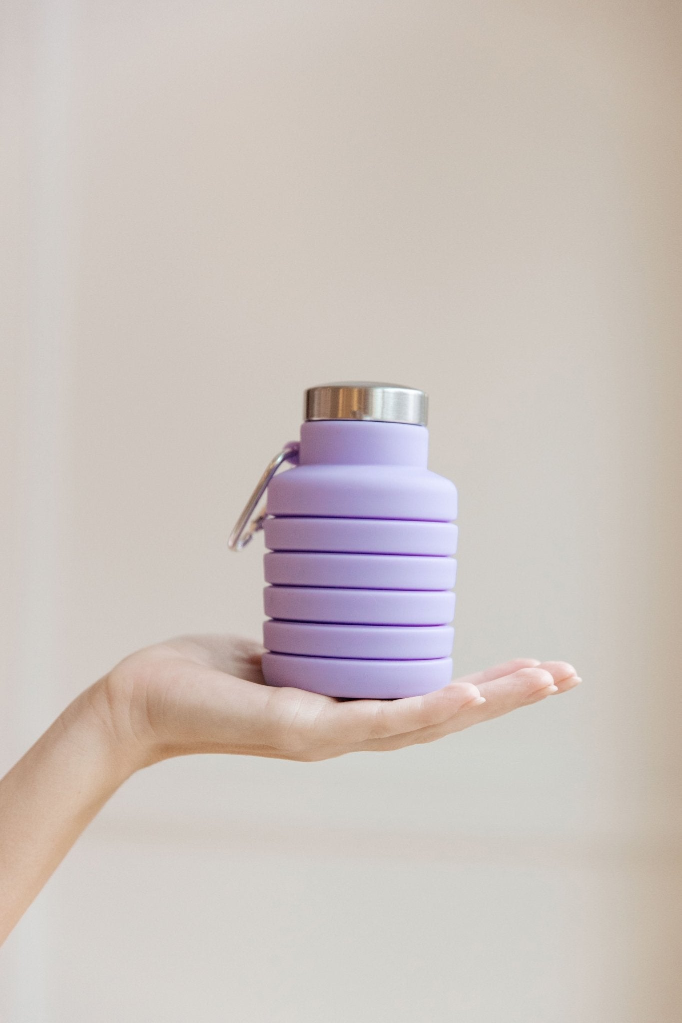 Collapsing Silicon Water Bottle in Purple (Online Exclusive) - Uptown Boutique Ramona