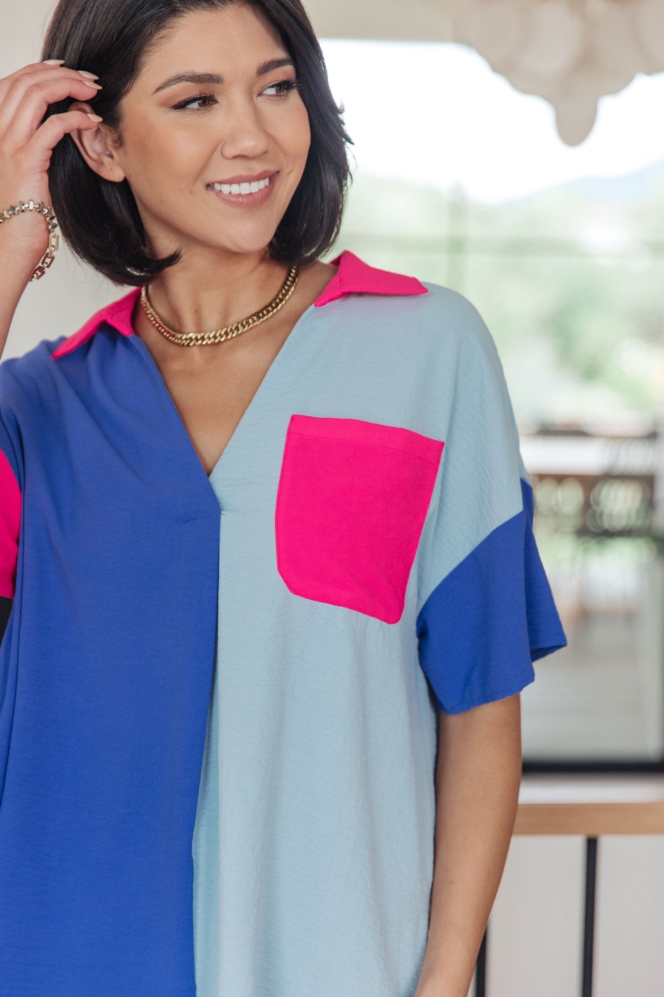 Color Me Cool Color Block Top (Online Exclusive) - Uptown Boutique Ramona