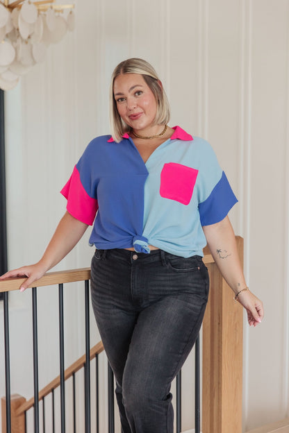 Color Me Cool Color Block Top (Online Exclusive) - Uptown Boutique Ramona