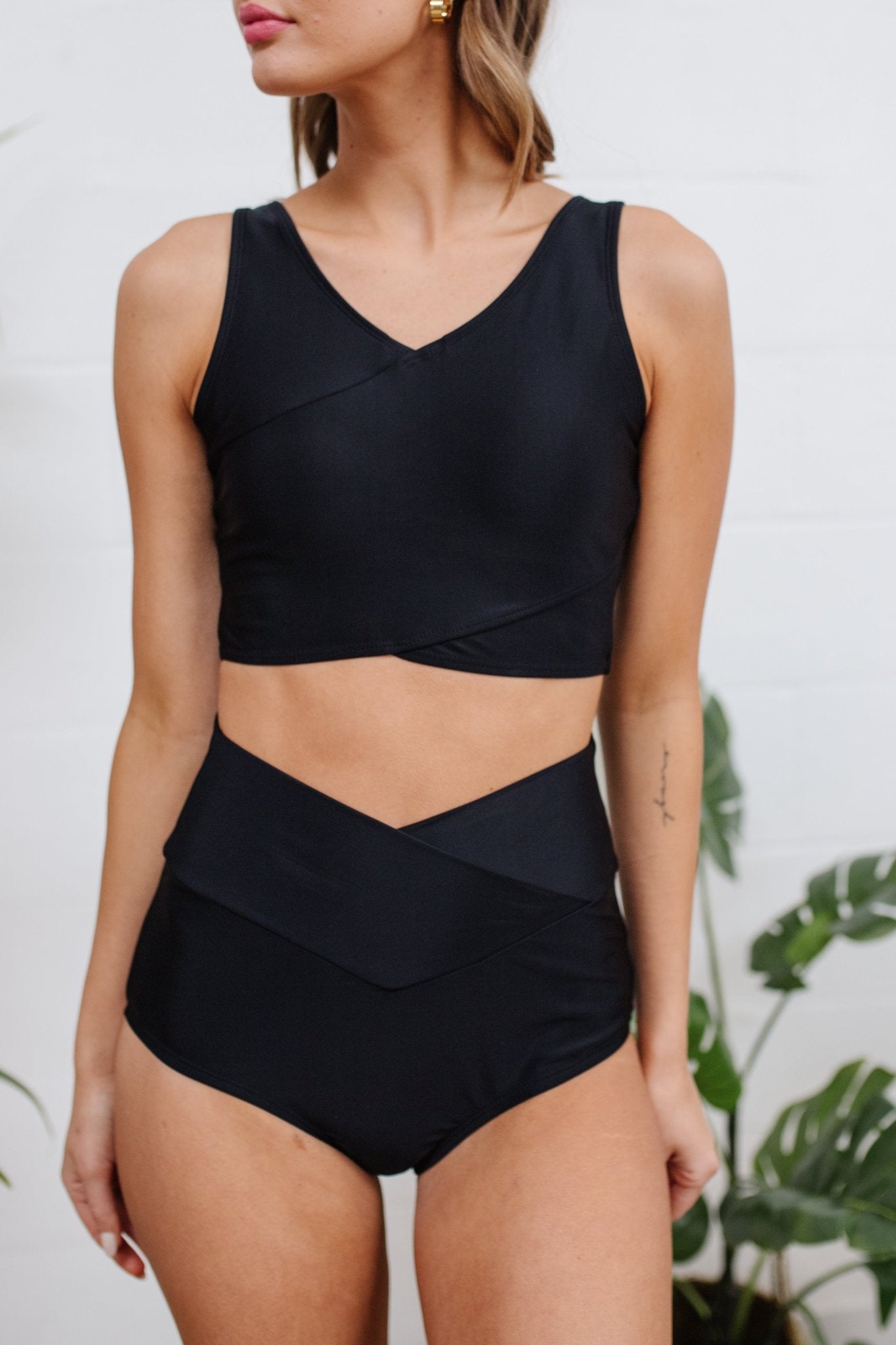 Come Sail Away Swim Bottoms In Black (Online Exclusive) - Uptown Boutique Ramona