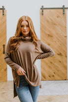 Comfort First Cowl Neck Hi - Low Long Sleeve (Online Exclusive) - Uptown Boutique Ramona