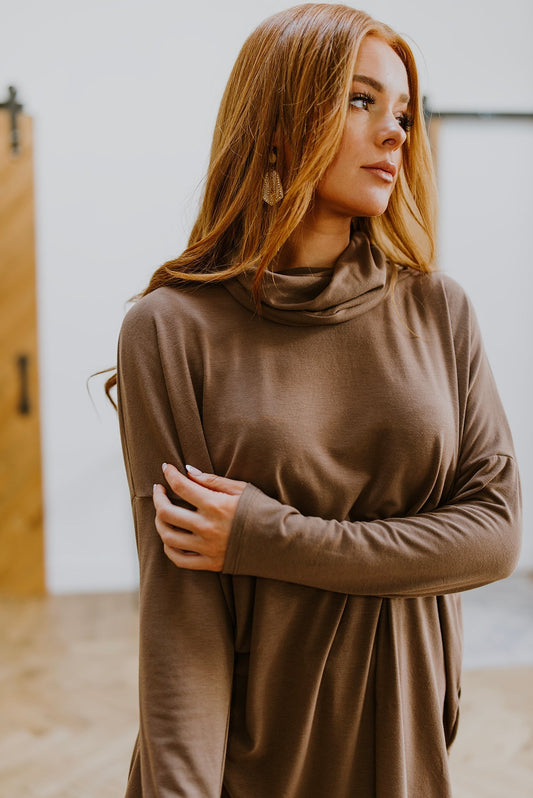 Comfort First Cowl Neck Hi - Low Long Sleeve (Online Exclusive) - Uptown Boutique Ramona