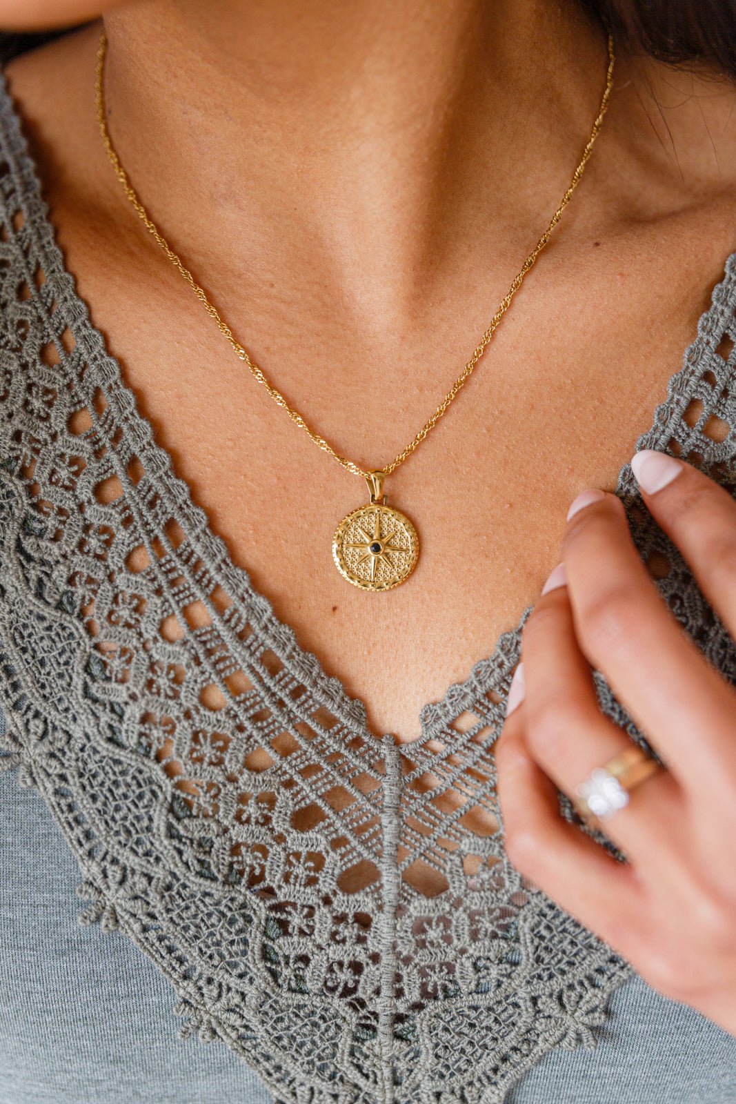 Compass To My Heart Necklace (Online Exclusive) - Uptown Boutique Ramona