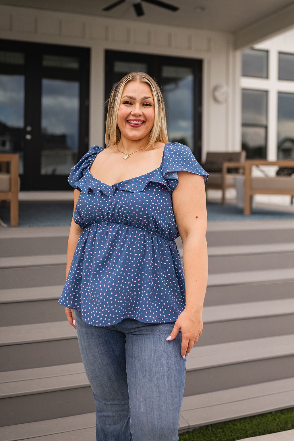 Connect the Dots Peplum Blouse - Uptown Boutique Ramona