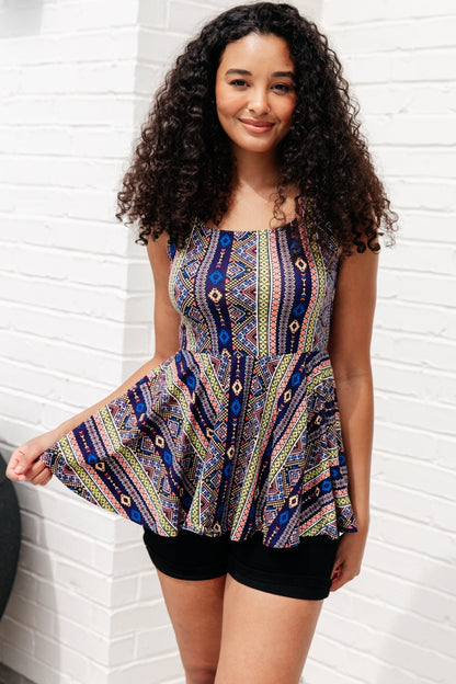 Cool Connections Peplum Tank - Uptown Boutique Ramona