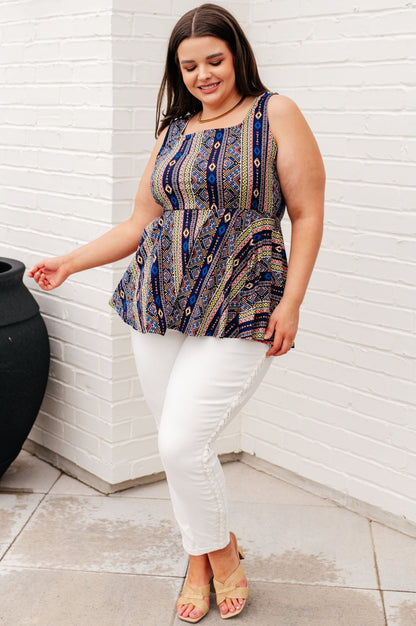 Cool Connections Peplum Tank - Uptown Boutique Ramona