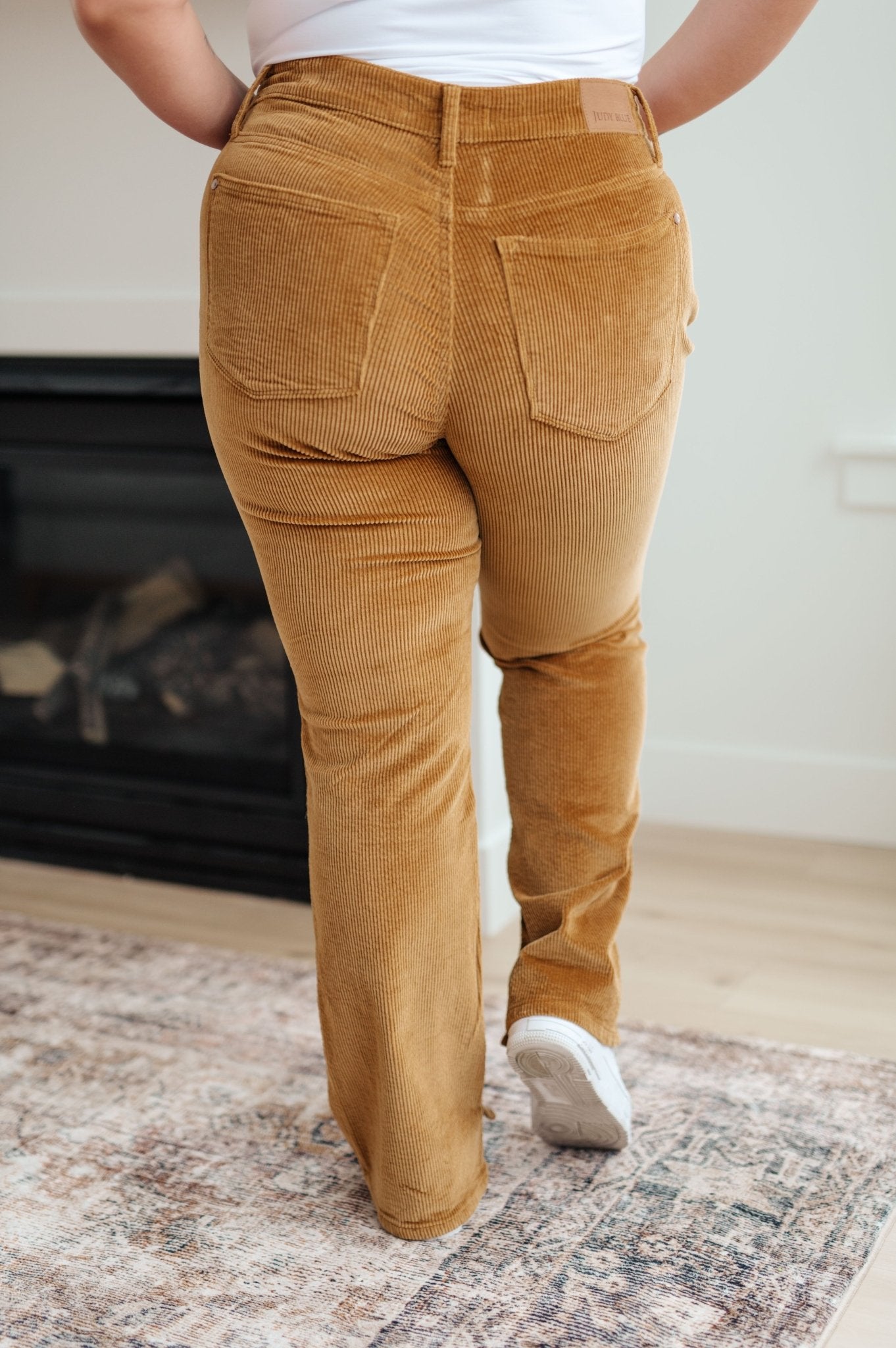 Cordelia Bootcut Corduroy Pants in Camel (Online Exclusive) - Uptown Boutique Ramona