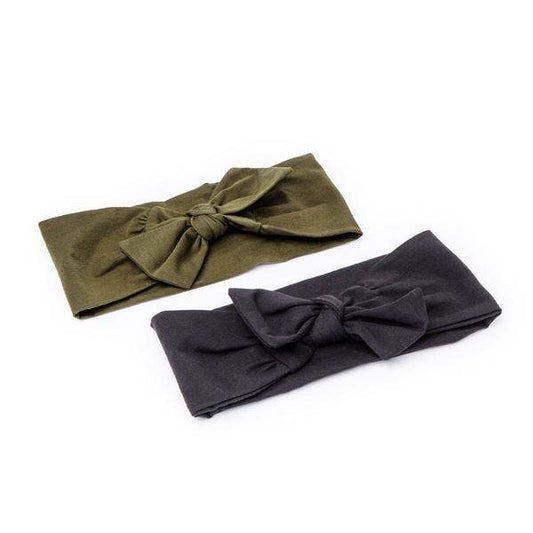 Cotton Adjustable Headband 2pc - Moss - Uptown Boutique Ramona