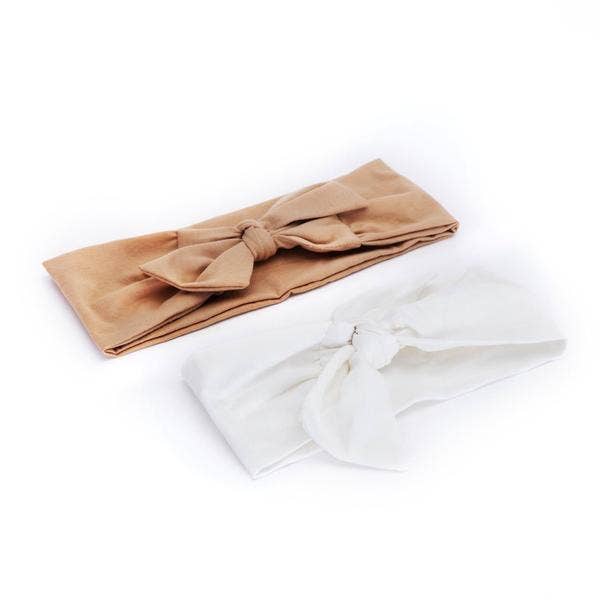 Cotton Adjustable Headband 2pc - Sand - Uptown Boutique Ramona