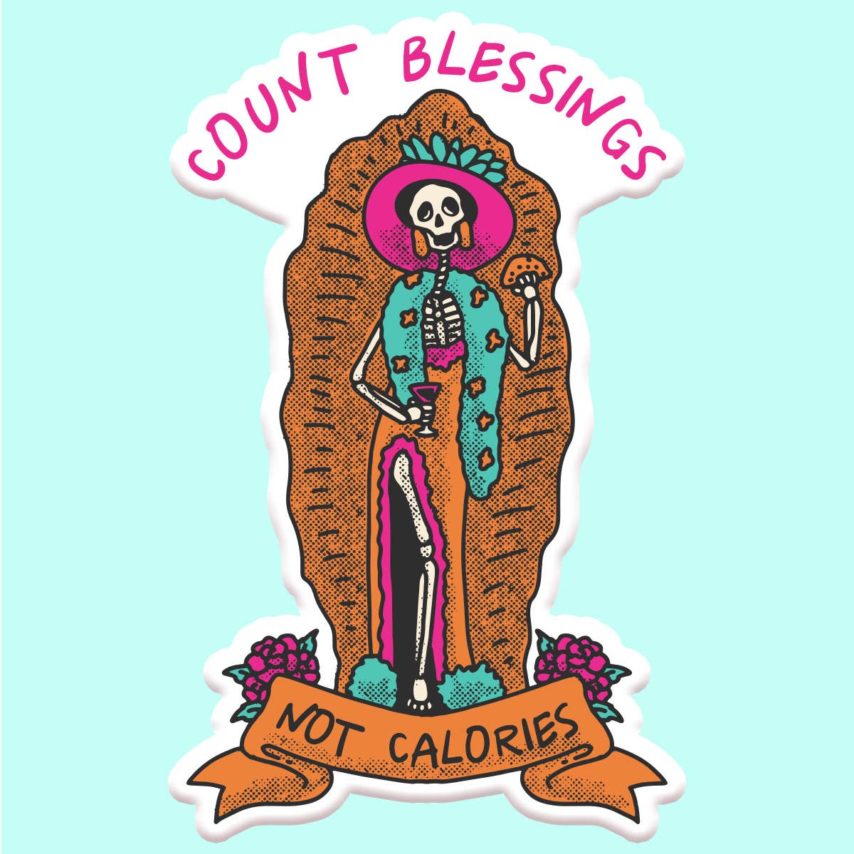 Count Blessings Not Calories Sticker - Uptown Boutique Ramona