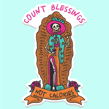 Count Blessings Not Calories Sticker - Uptown Boutique Ramona