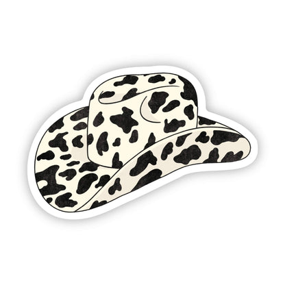 Cow Print Cowboy Hat Sticker - Uptown Boutique Ramona