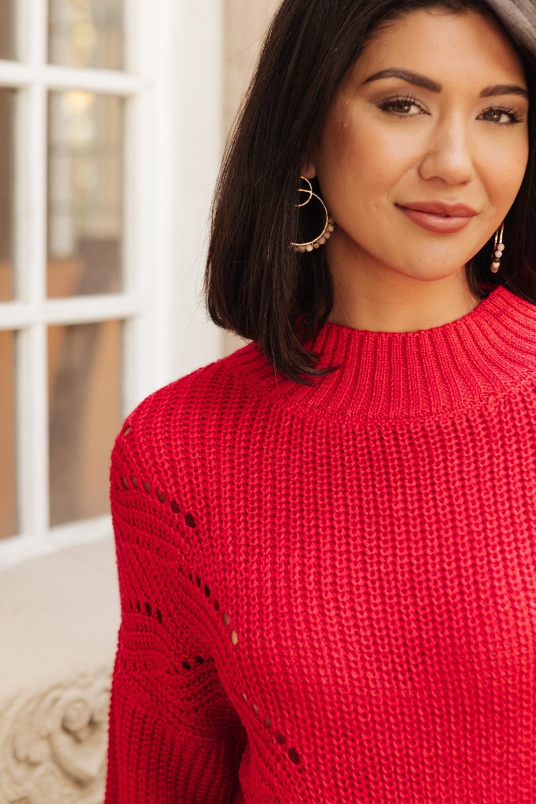 Cozy Casual Sweater in Lipstick (Online Exclusive) - Uptown Boutique Ramona