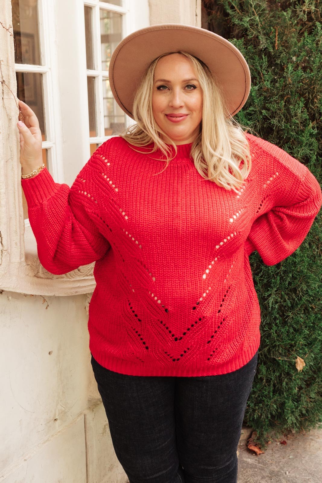 Cozy Casual Sweater in Lipstick (Online Exclusive) - Uptown Boutique Ramona