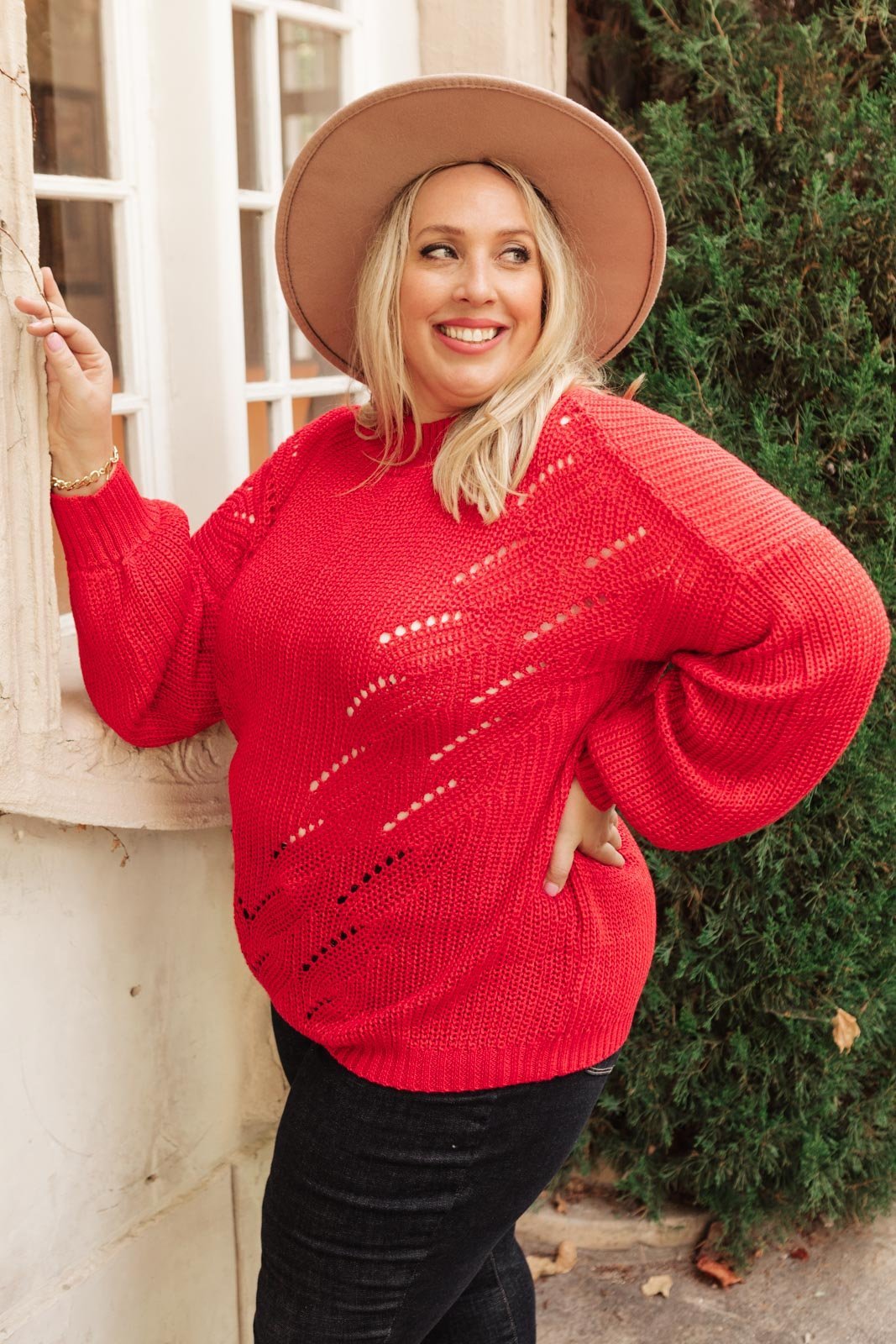 Cozy Casual Sweater in Lipstick (Online Exclusive) - Uptown Boutique Ramona