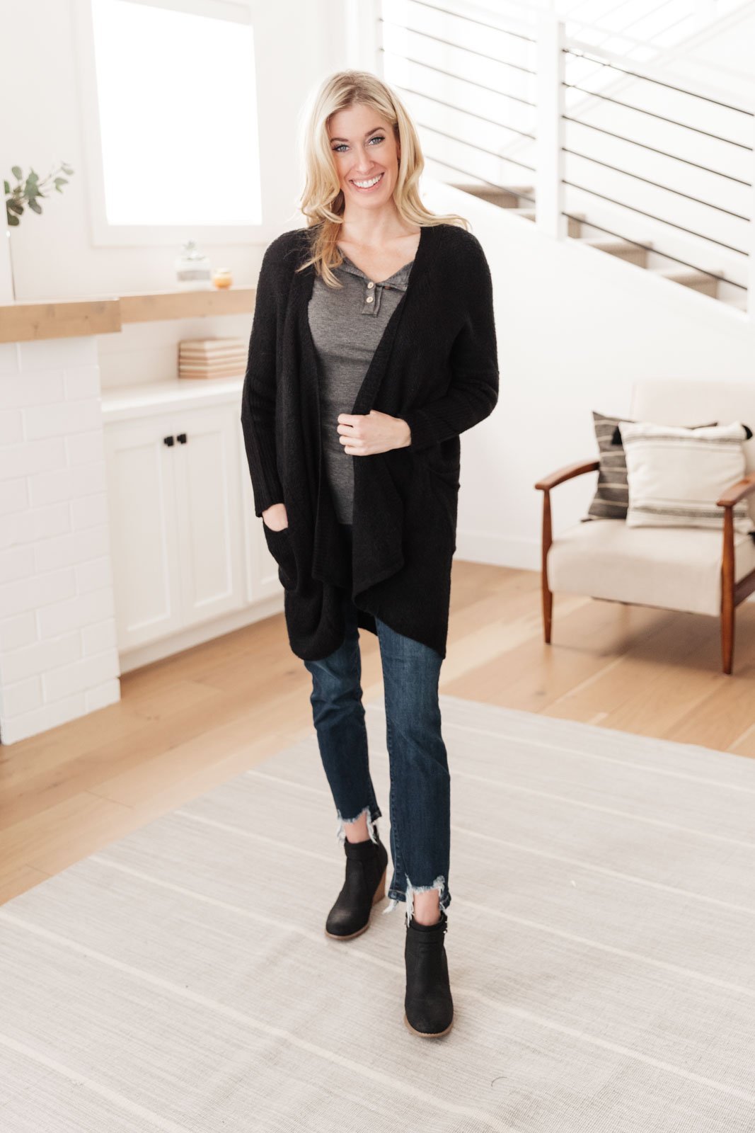 Cozy Nights Cardigan in Black (Online Exclusive) - Uptown Boutique Ramona