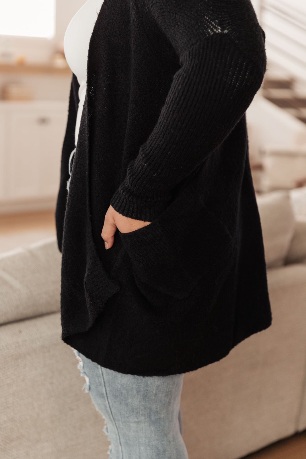 Cozy Nights Cardigan in Black (Online Exclusive) - Uptown Boutique Ramona