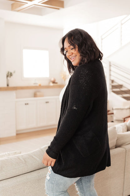 Cozy Nights Cardigan in Black (Online Exclusive) - Uptown Boutique Ramona